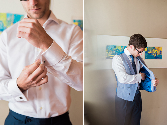 Groom putting his suit |Wedding at Mas Vidrier | Destination Wedding Photographer Barcelona