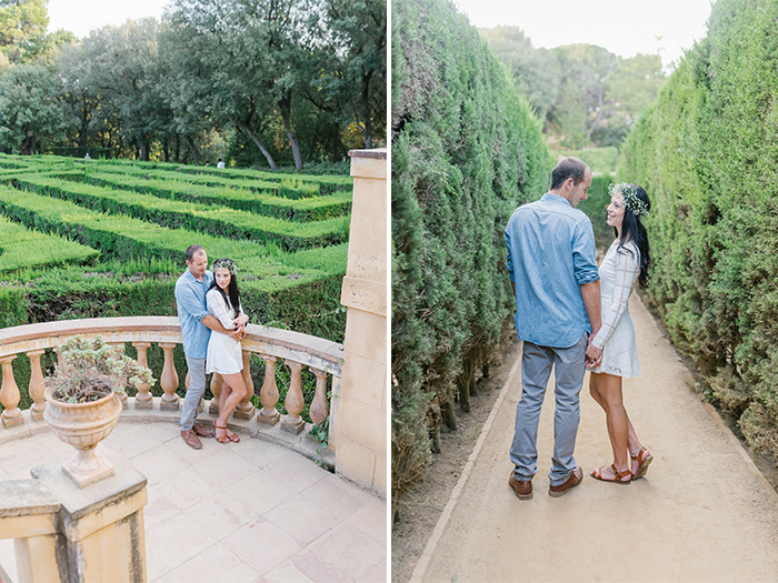 Beautiful couple at Labyrinth Park | Barcelona Engagement Photography | Wedding Photographer Barcelona | Top 5 places for engagement in Barcelona