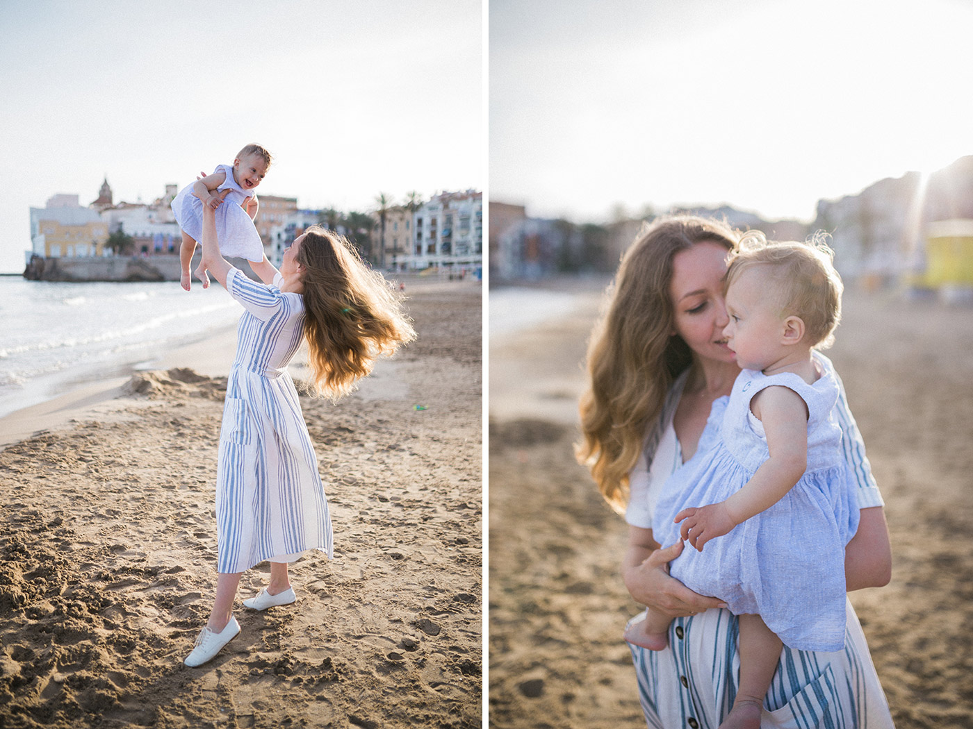 Sitges Family Photographer | Lovely young mother with her little dauther | Lena Karelova Photographer in Barcelona