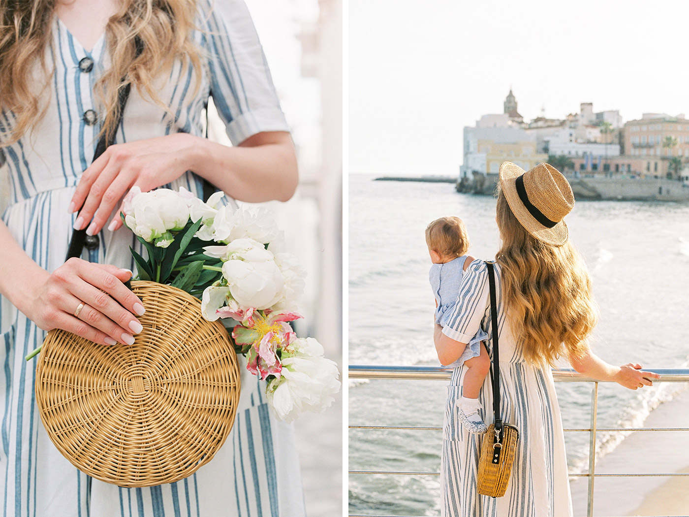 Sitges Family Photographer | Lovely young mother with her little dauther in Sitges | Lena Karelova Photographer in Barcelona