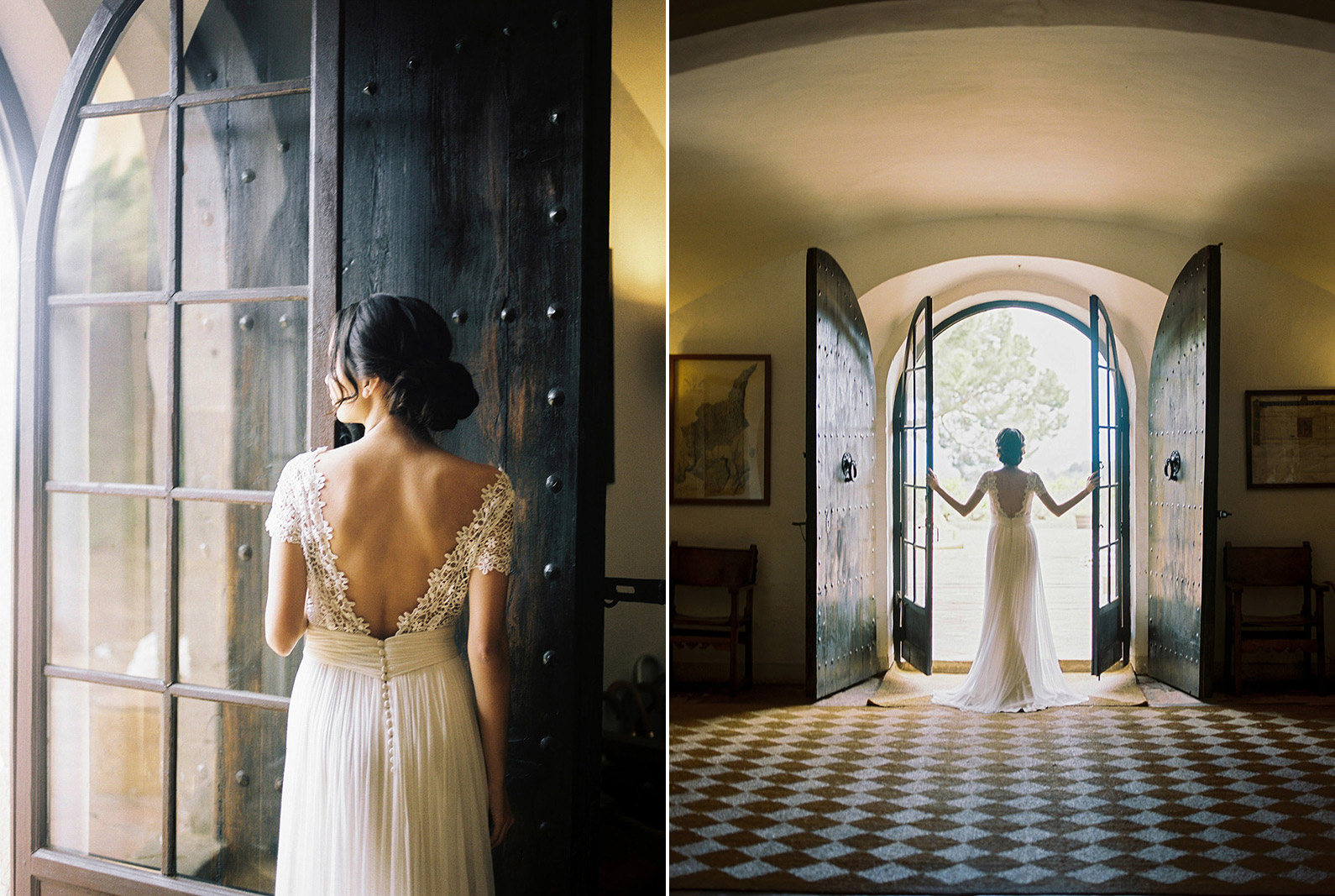 asian bride wearing jose maria peiro wedding gown | Wedding Inspiration Masia Egara Venue | destination wedding photographer | film wedding photographer