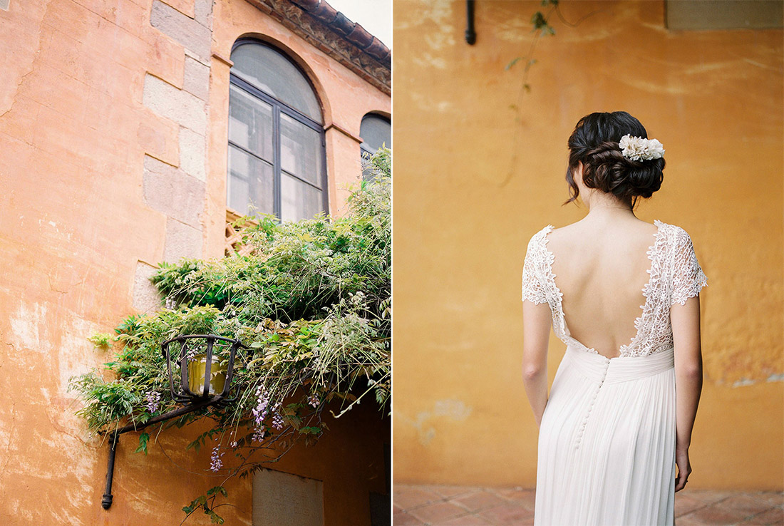 asian bride wearing jose maria peiro wedding gown | Wedding Inspiration Masia Egara Venue | destination wedding photographer | film wedding photographer