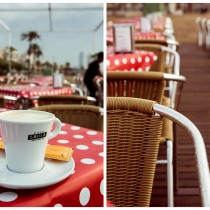 Morning coffee at Barceloneta beach by Lena Karelova photographer based in Barcelona