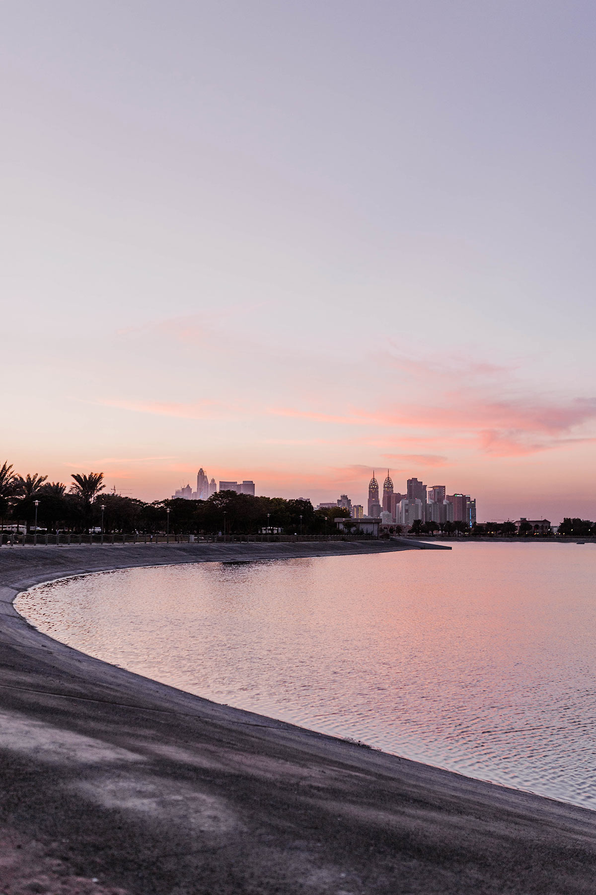 amazing sunset in dubai park