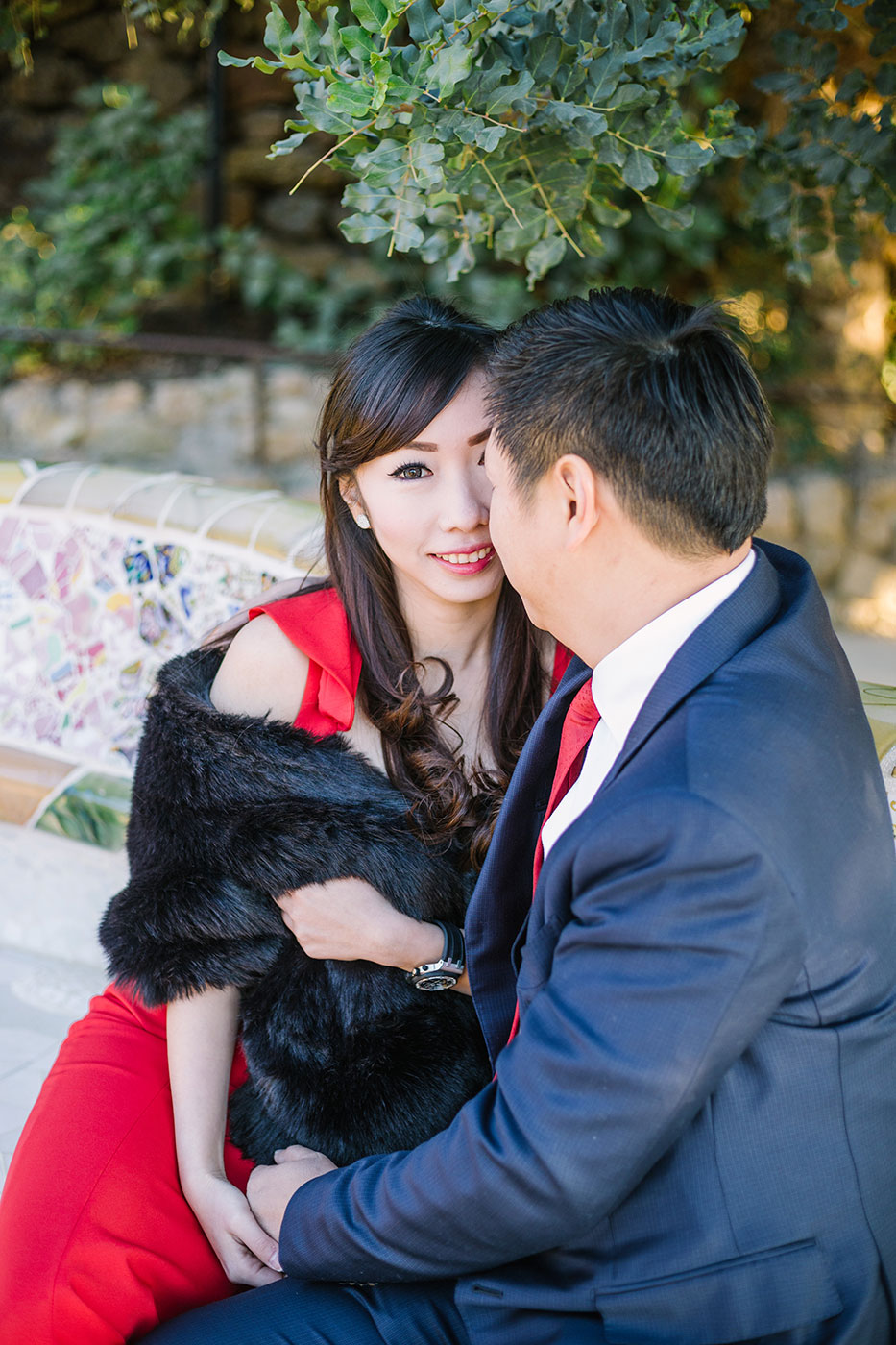 Barcelona Park Guell engagement photography | Barcelona Wedding Photographer | Lena Karelova Photography | Barcelona Film Photogrpher