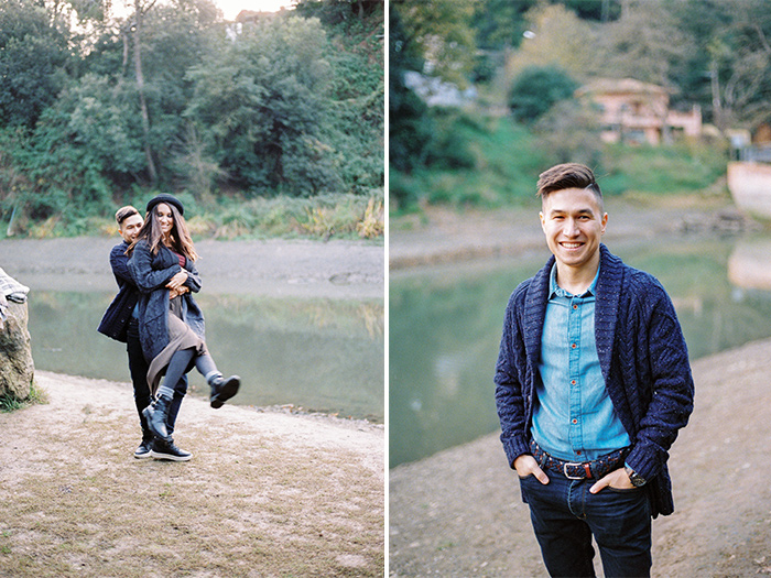 Couple having fun | Collserola Wedding Anniversary Photoshoot | Lena Karelova Barcelona Film Photography