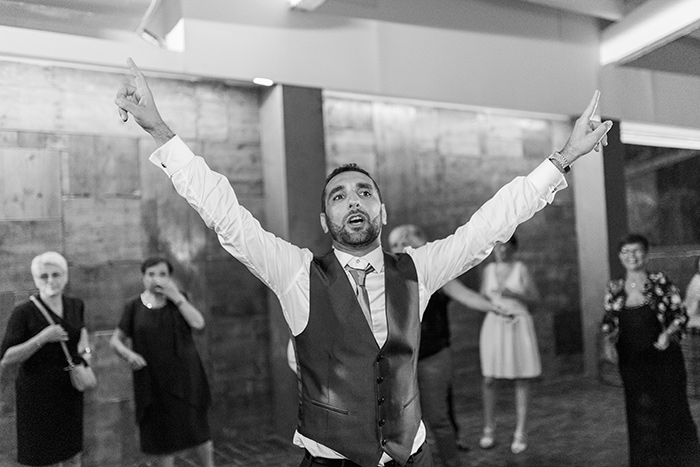 Dancing groom | Wedding at Torre Sever | Destination Wedding Photographer Barcelona