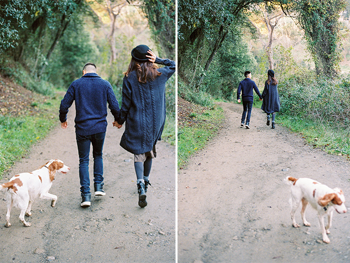 Couple and the dog | Collserola Wedding Anniversary Photoshoot | Lena Karelova Barcelona Film Photography