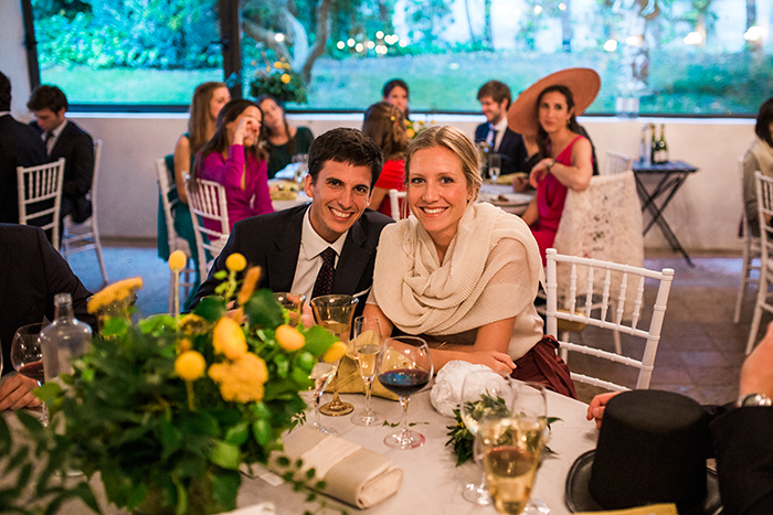 Smiling couple at the reception |Wedding at Mas Vidrier | Destination Wedding Photographer Barcelona