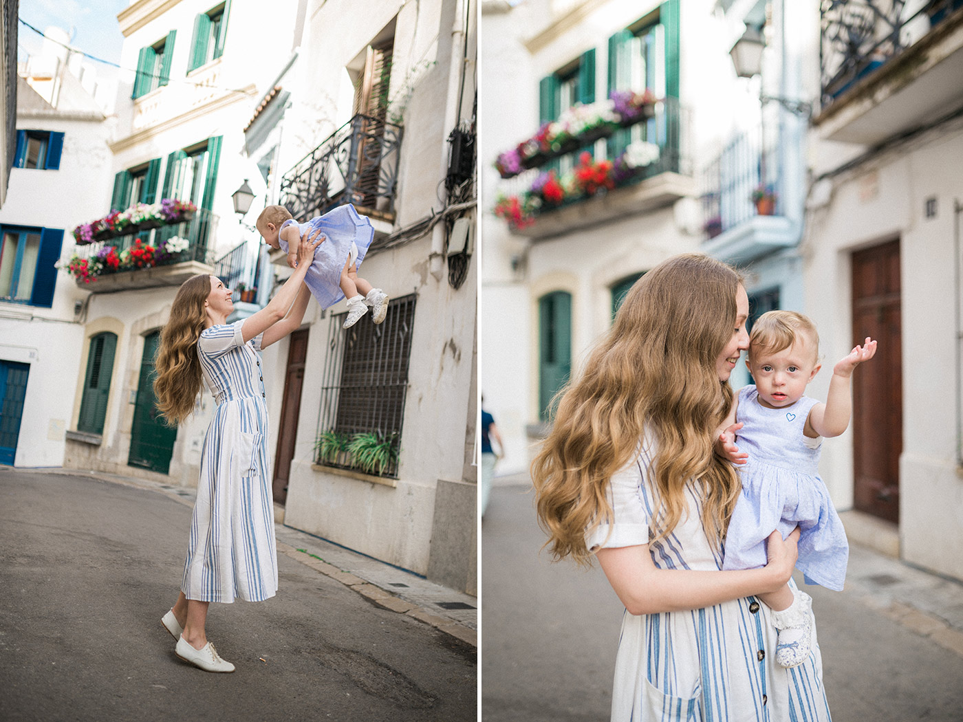 Sitges Family Photographer | Lovely young mother with her little dauther | Lena Karelova Photographer in Barcelona