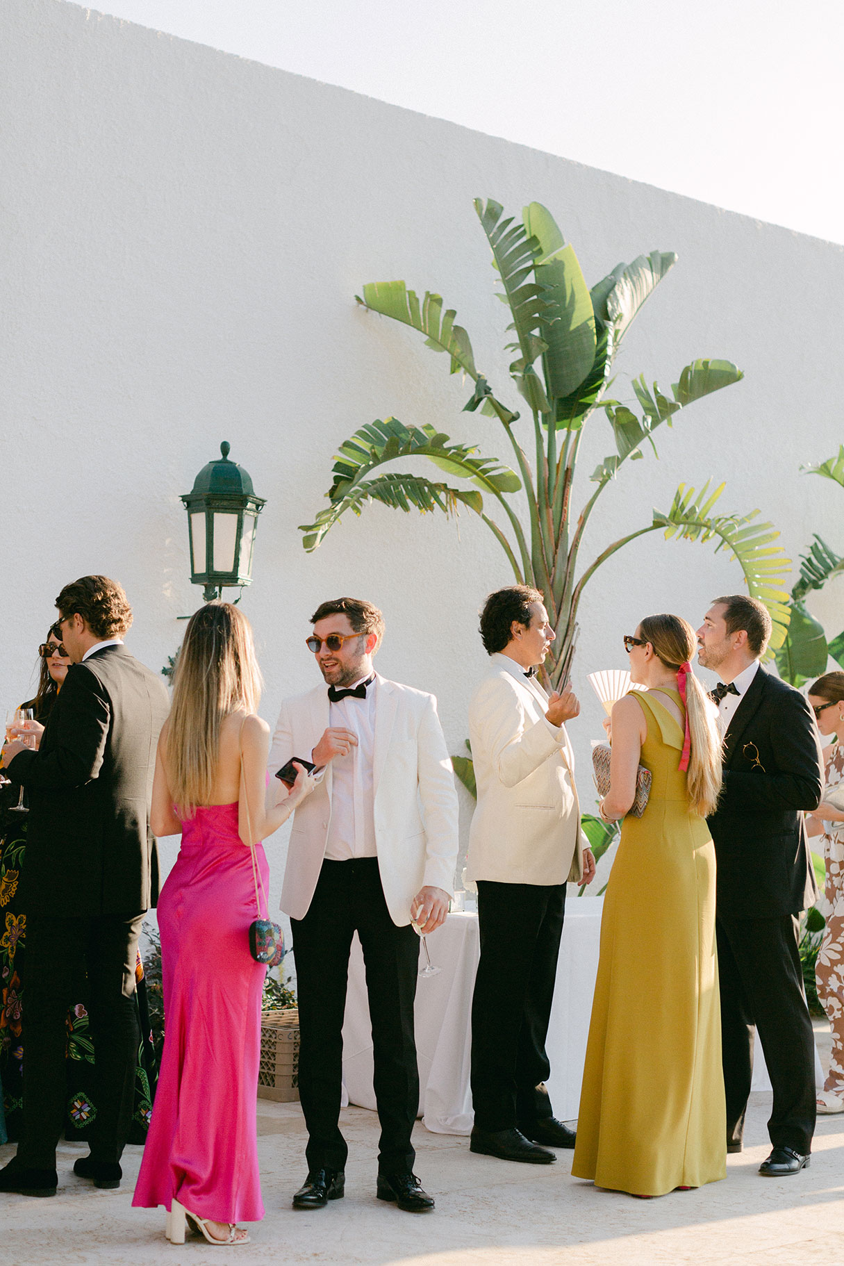 Stylish and elegant guest on the costa brava wedding