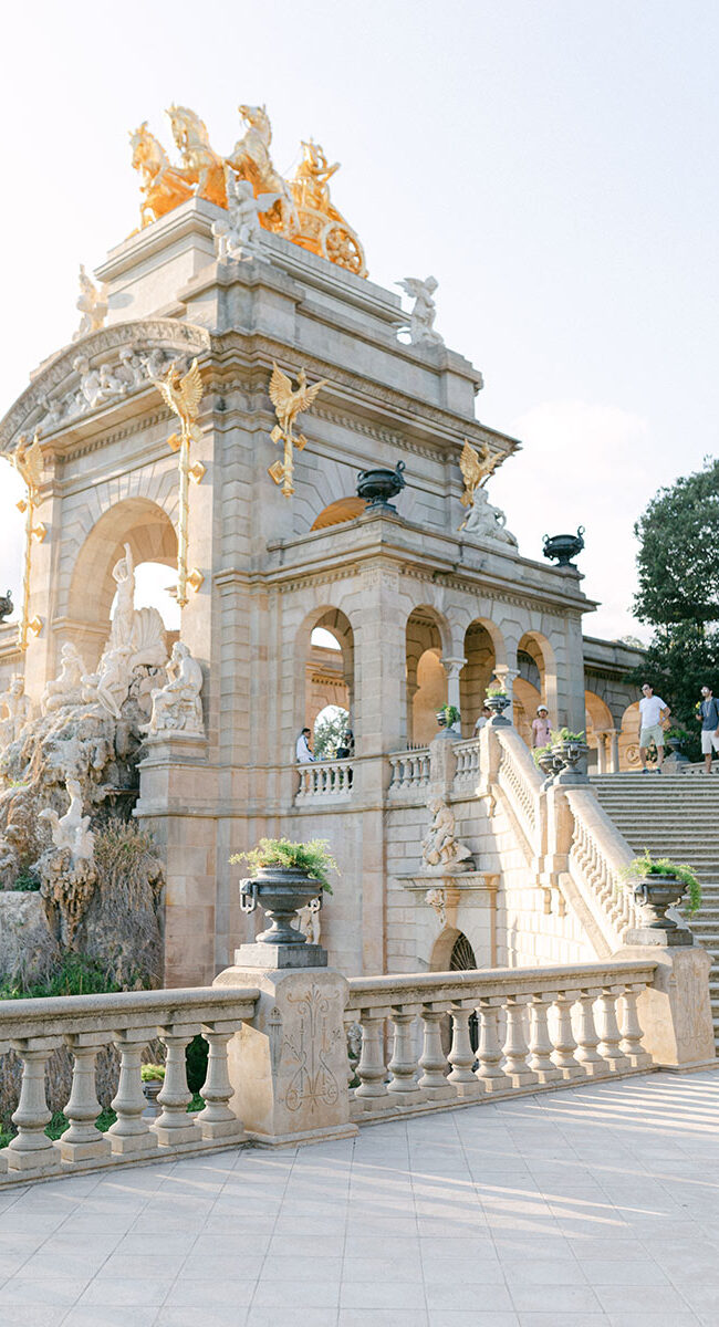 The view to Ciutadella Park main fountaing, ideal spot and backdrop for surprise proposal in Barcelona