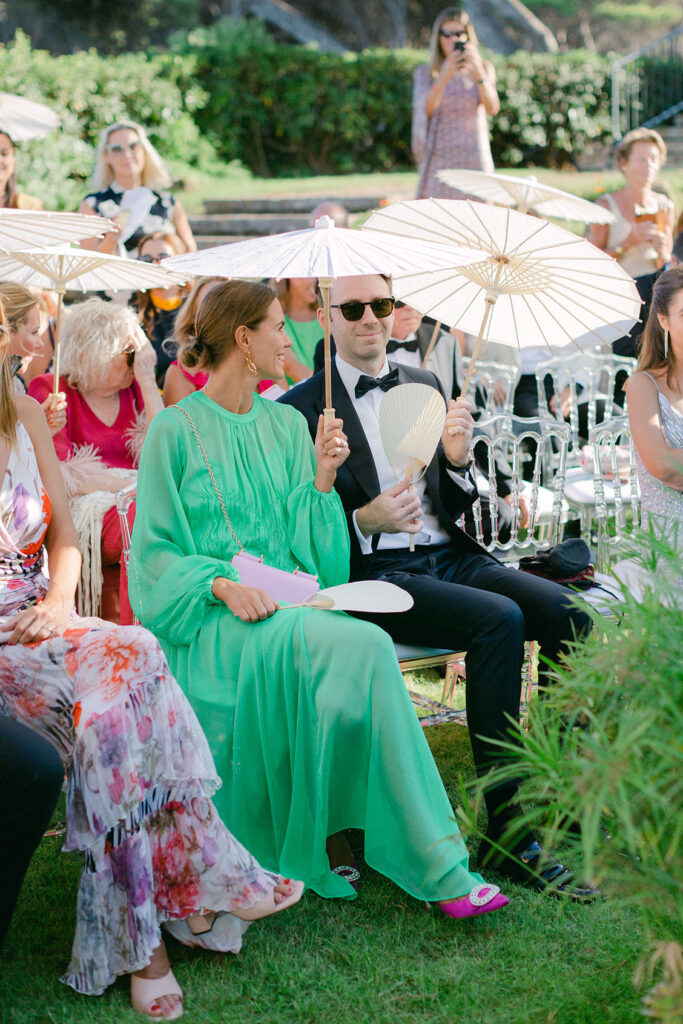 Elegant and fashion guests at Mediterranean wedding at Luxury Hotel in Spain - Lena Karelova Photography
