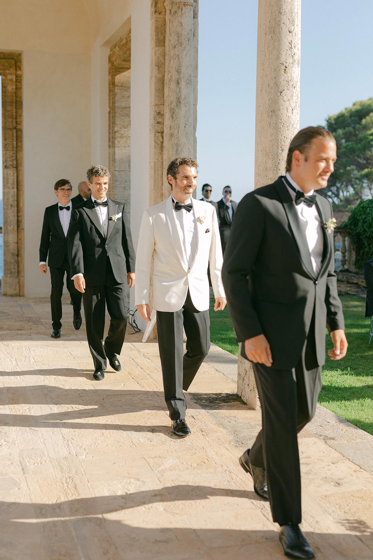 Groomsmen entering the ceremony - Lena Karelova Wedding at Luxury Hotel in Spain