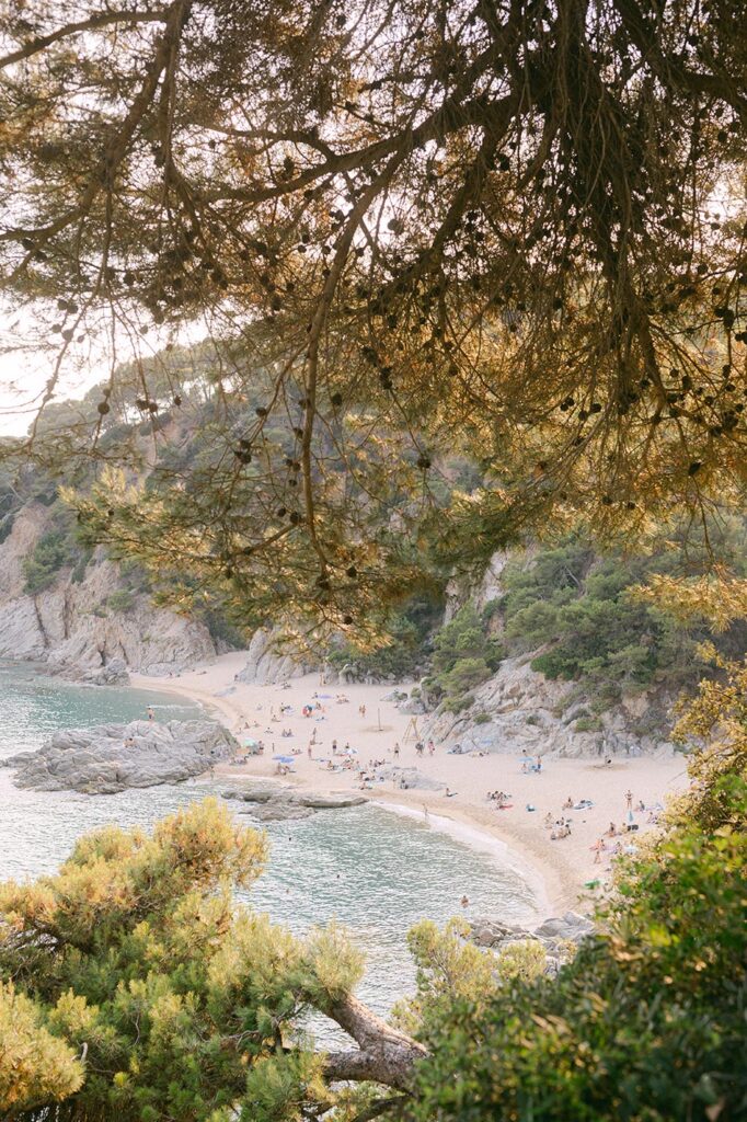 Coastal view to the Sa Boadella beach in Lloret de Mar. Best locations for surprise proposal on the Costa Brava